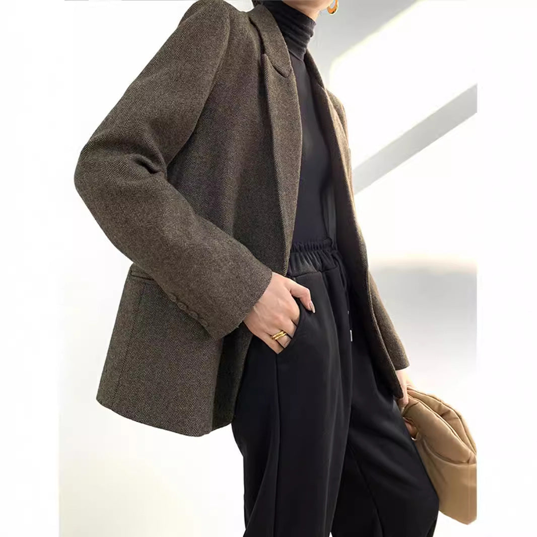 Ladies Elegant Wool Blazer Mune Fashion