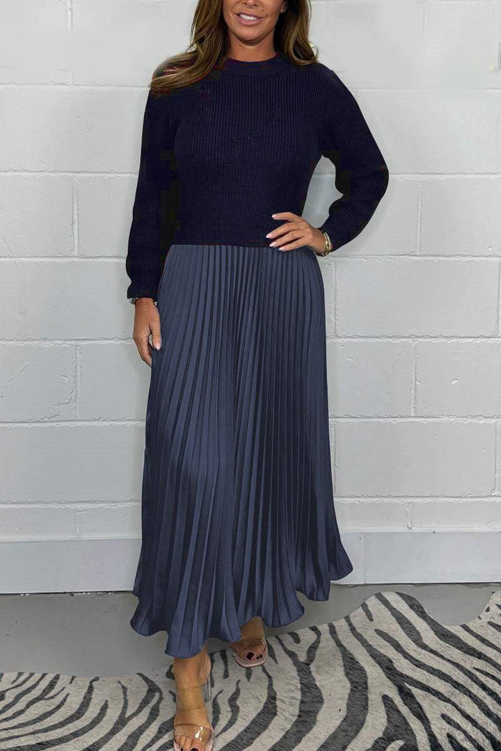 Women's nan pleated maxi skirt with elastic comfort waistband and softly falling pleats Mune Fashion