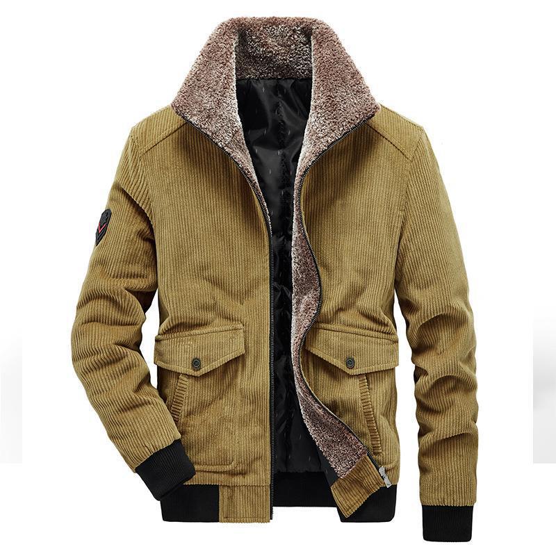 Men's cord jacket in pilot style with full Sherpa interior lining and flap pockets Mune Fashion