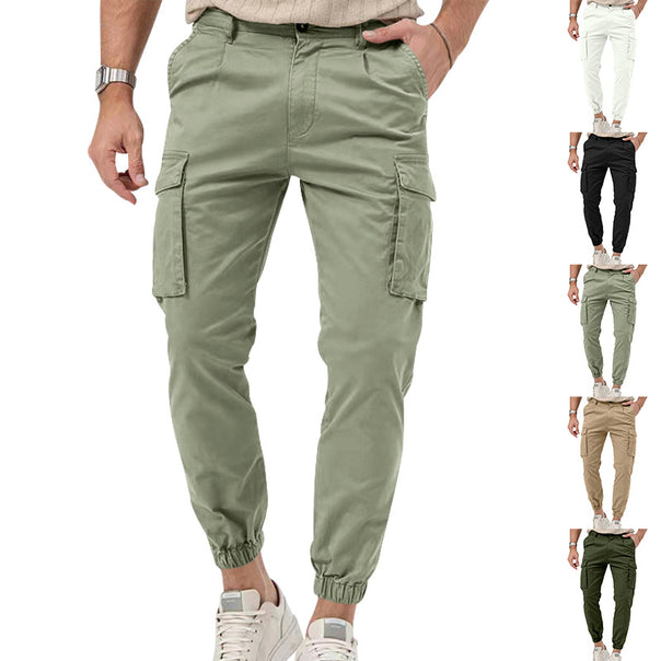 Men's tapered cargo pants in work look with patch pockets and elastic ankle cuffs Mune Fashion