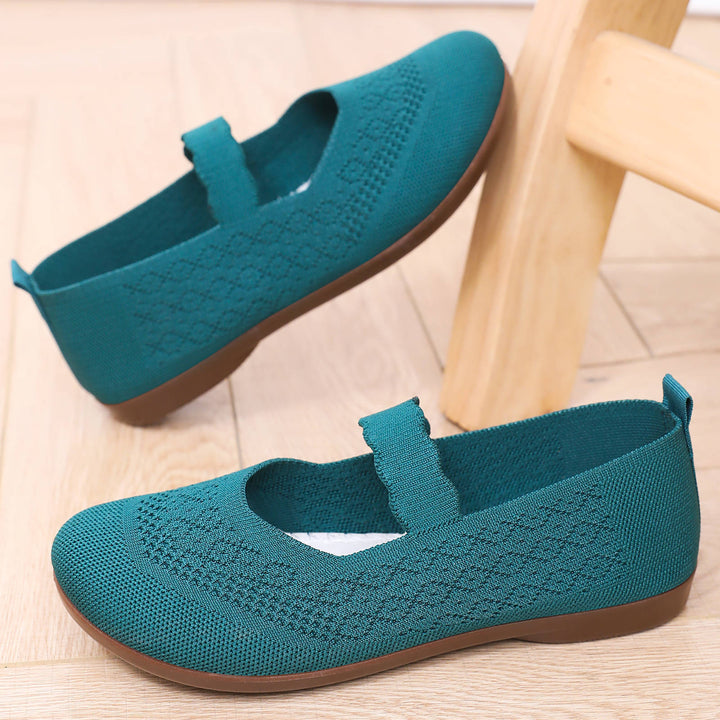 Women's knitted Mary Jane slipper with elastic strap and ergonomic comfort sole Mune Fashion