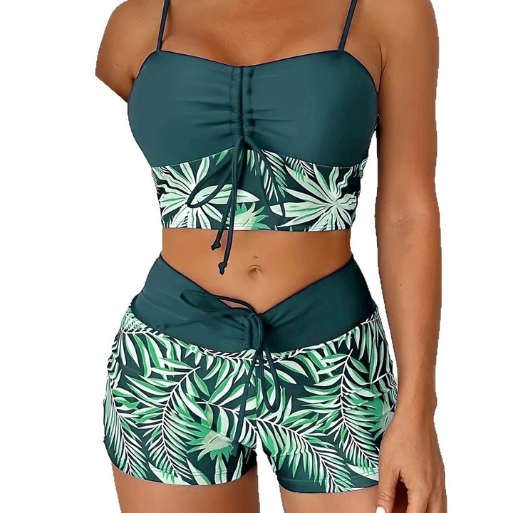 Women's Crop Top Bikini with Short Mune Fashion