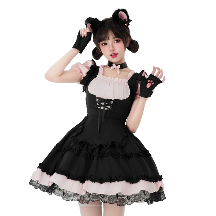 Women's playful cat costume dress with ruffle details and accessories Mune Fashion