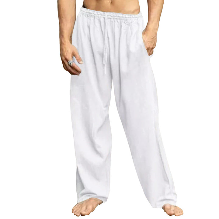 Men's relaxed trousers with wide leg elastic drawstring waistband and side pockets Mune Fashion