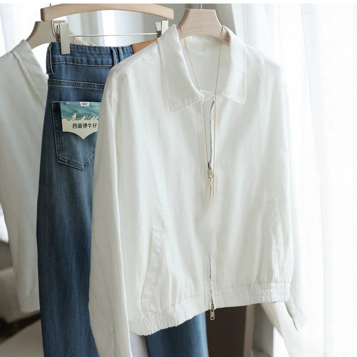Women's Fashionable Transitional Jacket with Zipper Mune Fashion