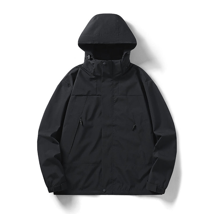 Men's two-tone lightweight softshell outdoor jacket with hood, wind and water-resistant membrane Mune Fashion