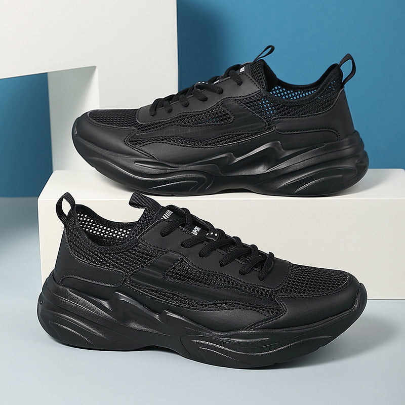 Men's sculptural leisure sneaker with molded cushioning sole and breathable mesh-leather combination Mune Fashion