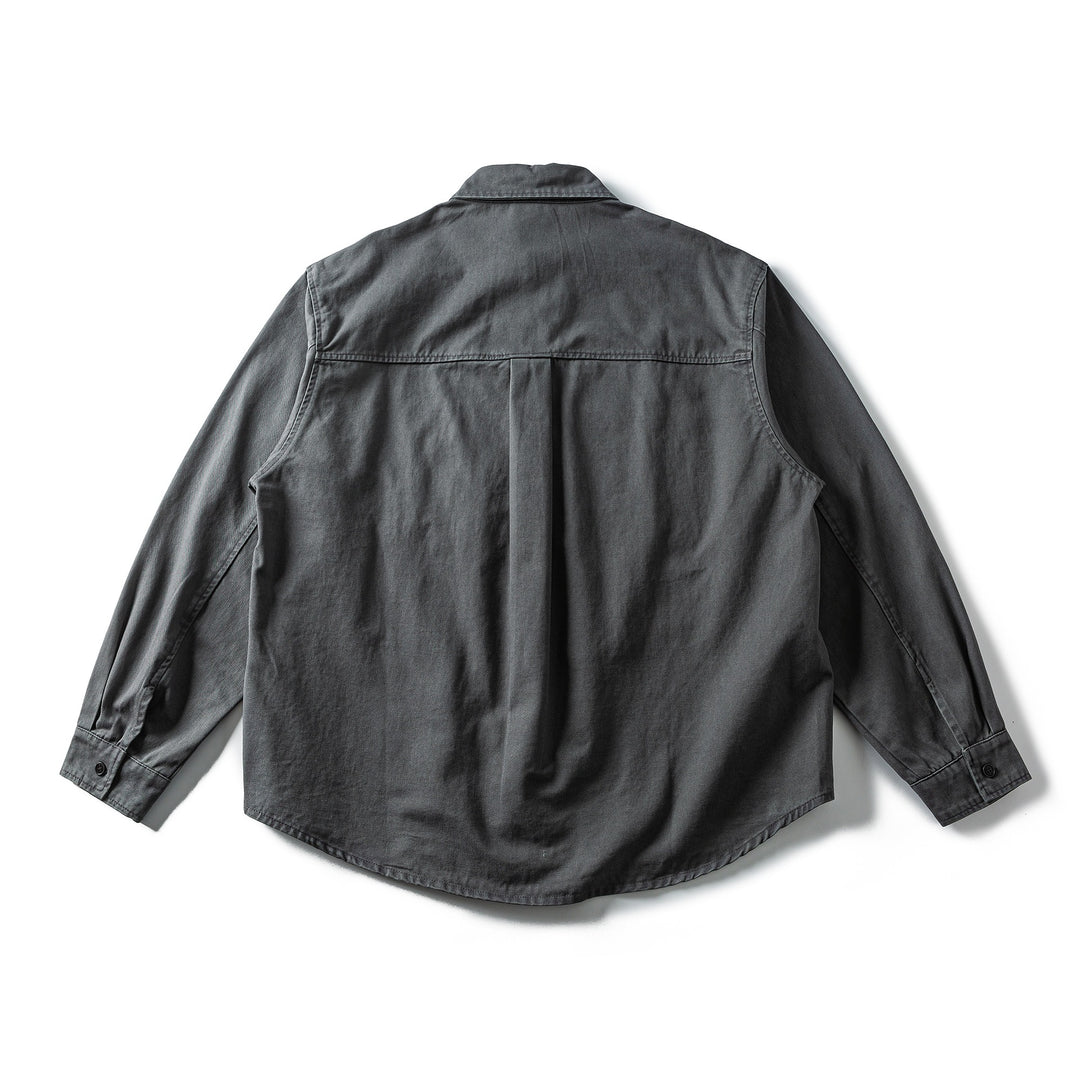Men's Oversized Cotton Overshirt with Embroidery and Chest Pocket Mune Fashion