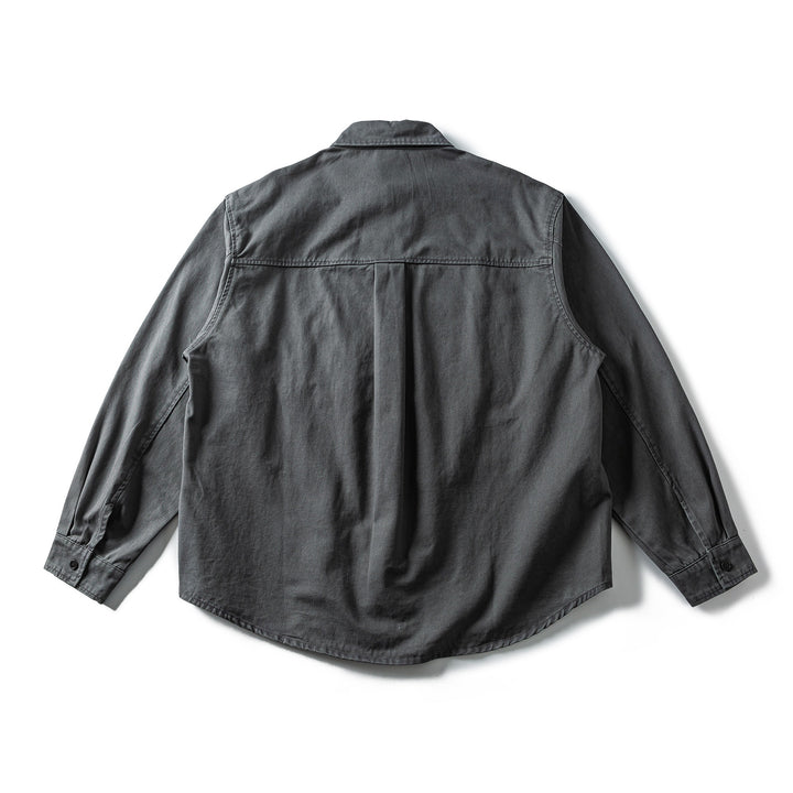 Men's Oversized Cotton Overshirt with Embroidery and Chest Pocket Mune Fashion