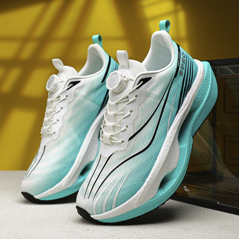 Unisex Performance Running Sneakers with Twist Closure, Shaped Hollow Chamber Midsole and Breathable Knit Upper Material Mune Fashion