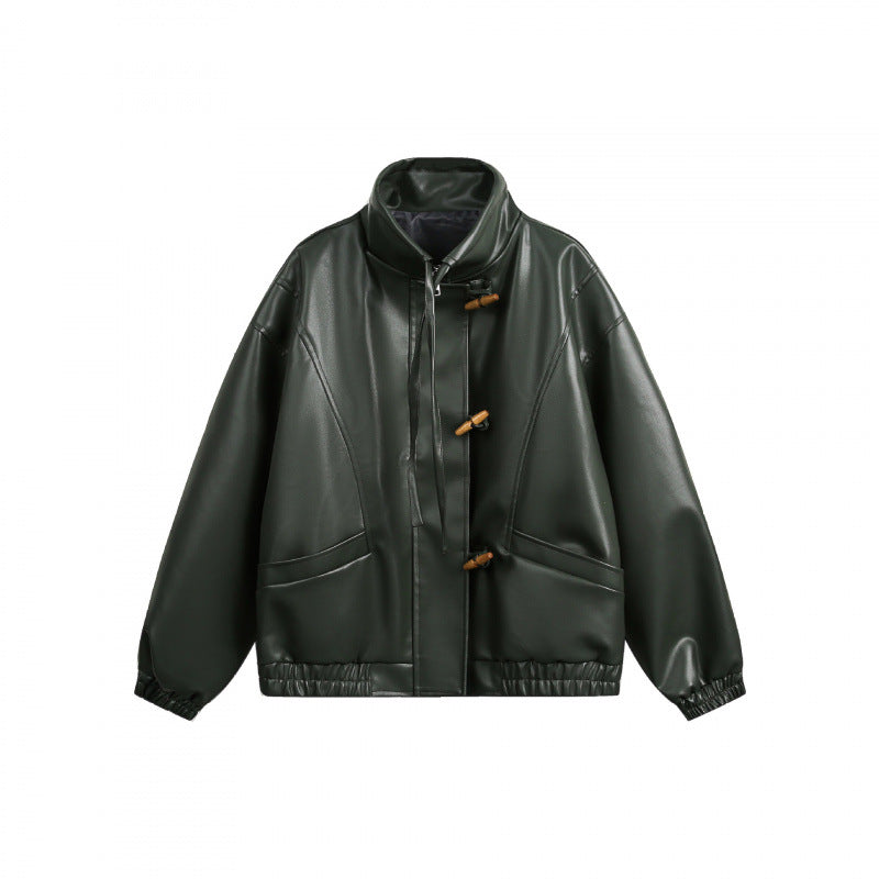 Unisex Short Cut Oversized Jacket with Toggle Closures, High Standing Collar and Elastic Hem Mune Fashion