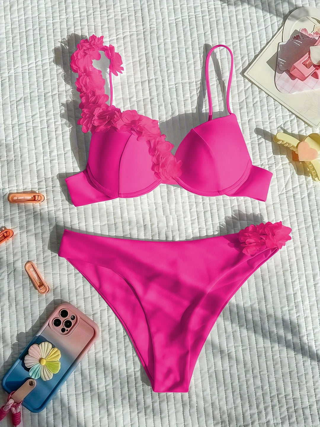 Women Floral Embellished Bikini with Push-Up Function Mune Fashion
