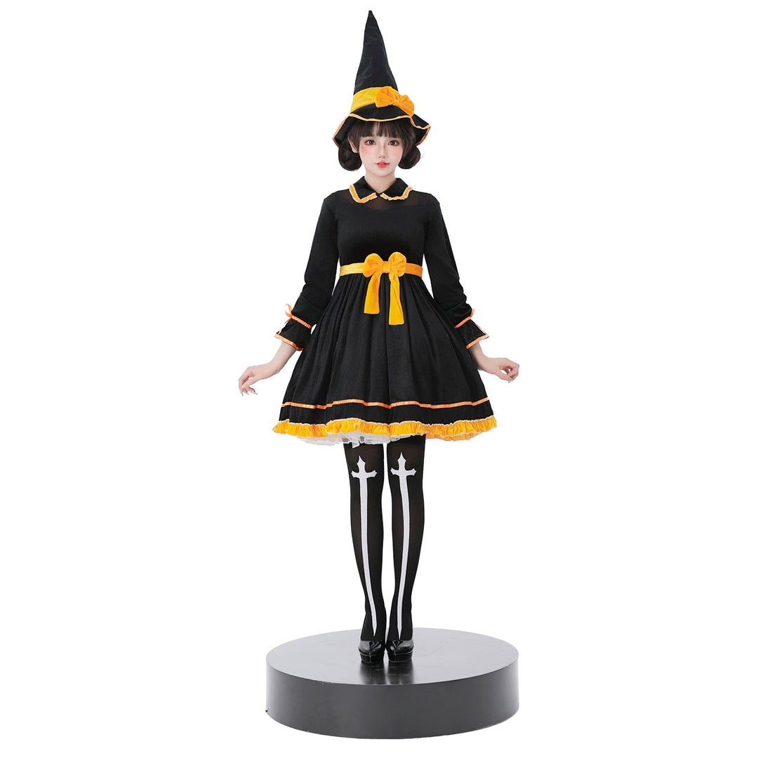 Women's witch costume with elegant ruffle details Mune Fashion