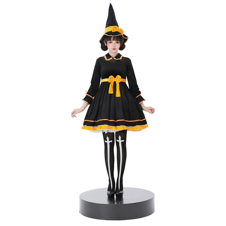 Women's witch costume with elegant ruffle details Mune Fashion