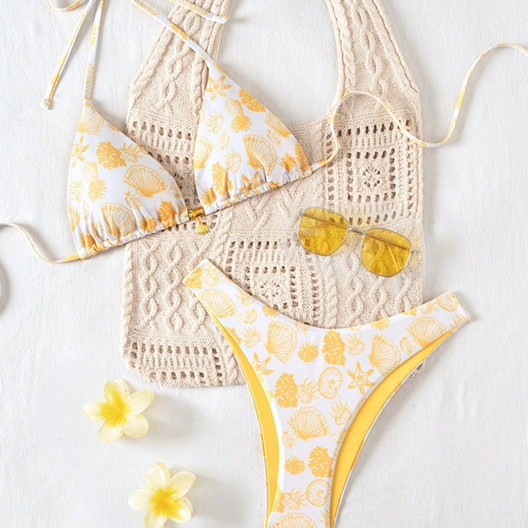 Women's Polka Dots Triangle Bikini with Adjustable Straps Mune Fashion