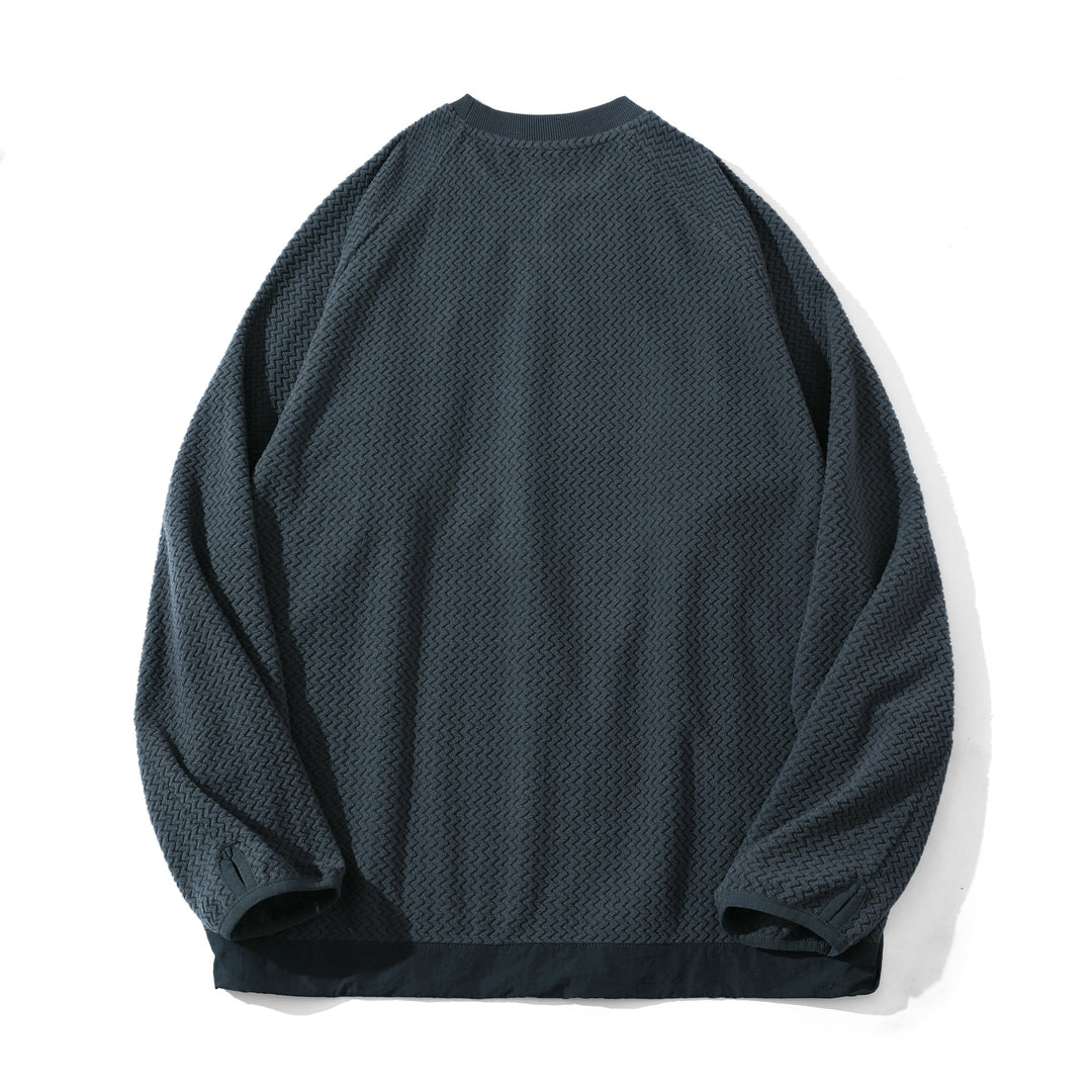 Unisex Textured Waffle Sweatshirt with Chest Zip Pocket Mune Fashion