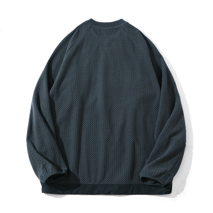 Unisex Textured Waffle Sweatshirt with Chest Zip Pocket Mune Fashion
