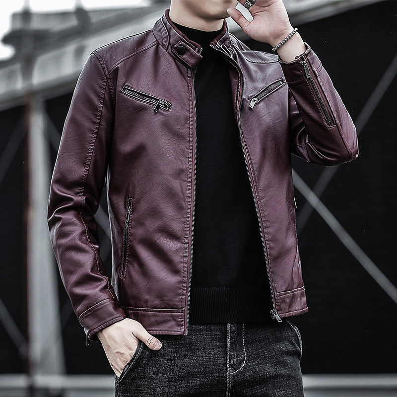 Men Stylish Faux Leather Jacket Mune Fashion