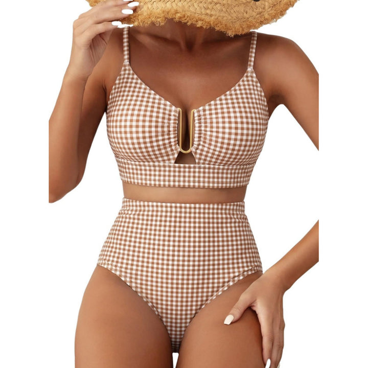 Women High-Cut Bikini with Floral Pattern and Leopard Print Mune Fashion