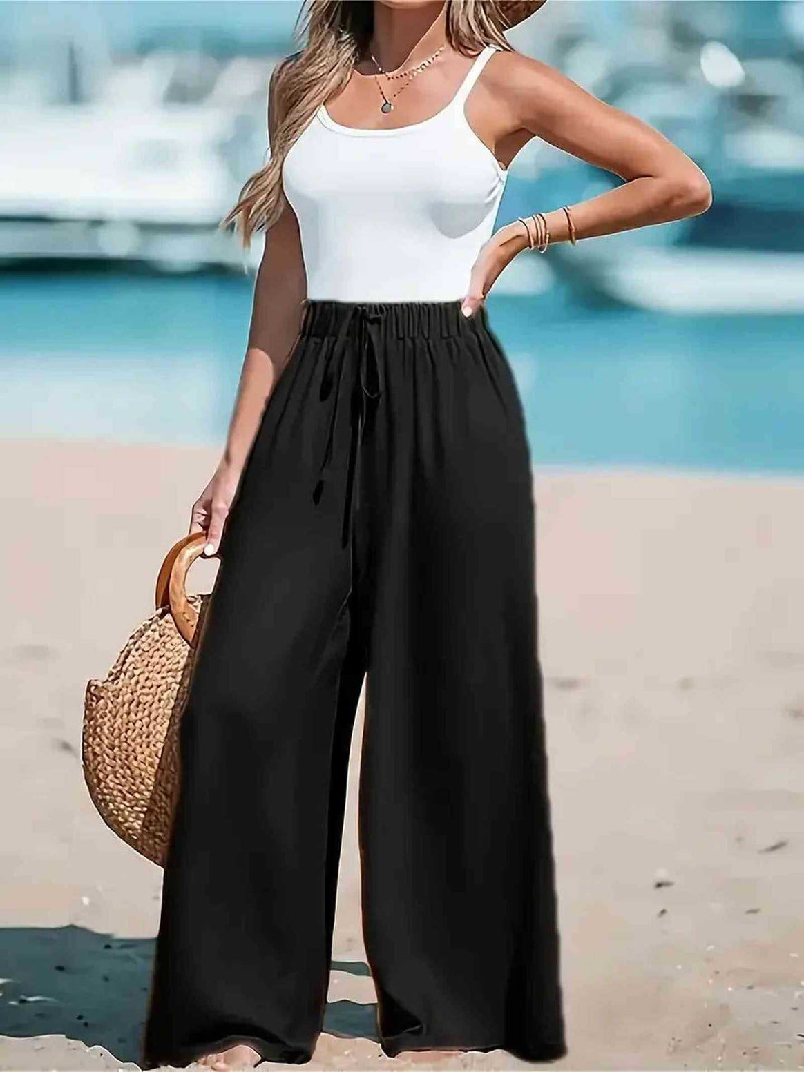 Women Wide Cut Summer Pants Mune Fashion