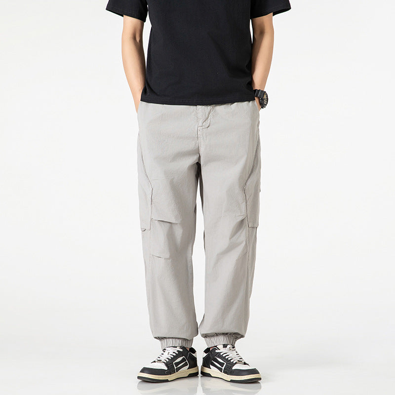 Men's lightweight tech cargo jogging pants with elastic waistband and multifunctional pockets Mune Fashion