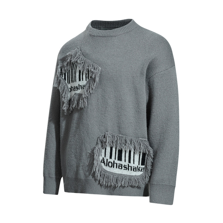 Men's sweater with fringe appliqué and intarsia Mune Fashion