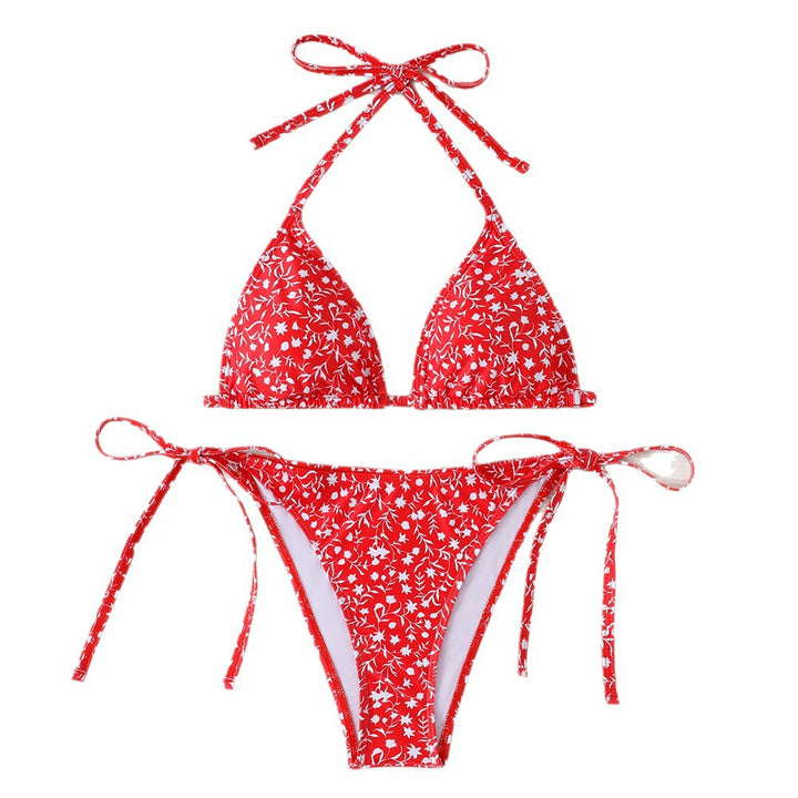 Women's Triangle Bikini with adjustable ties and floral details Mune Fashion