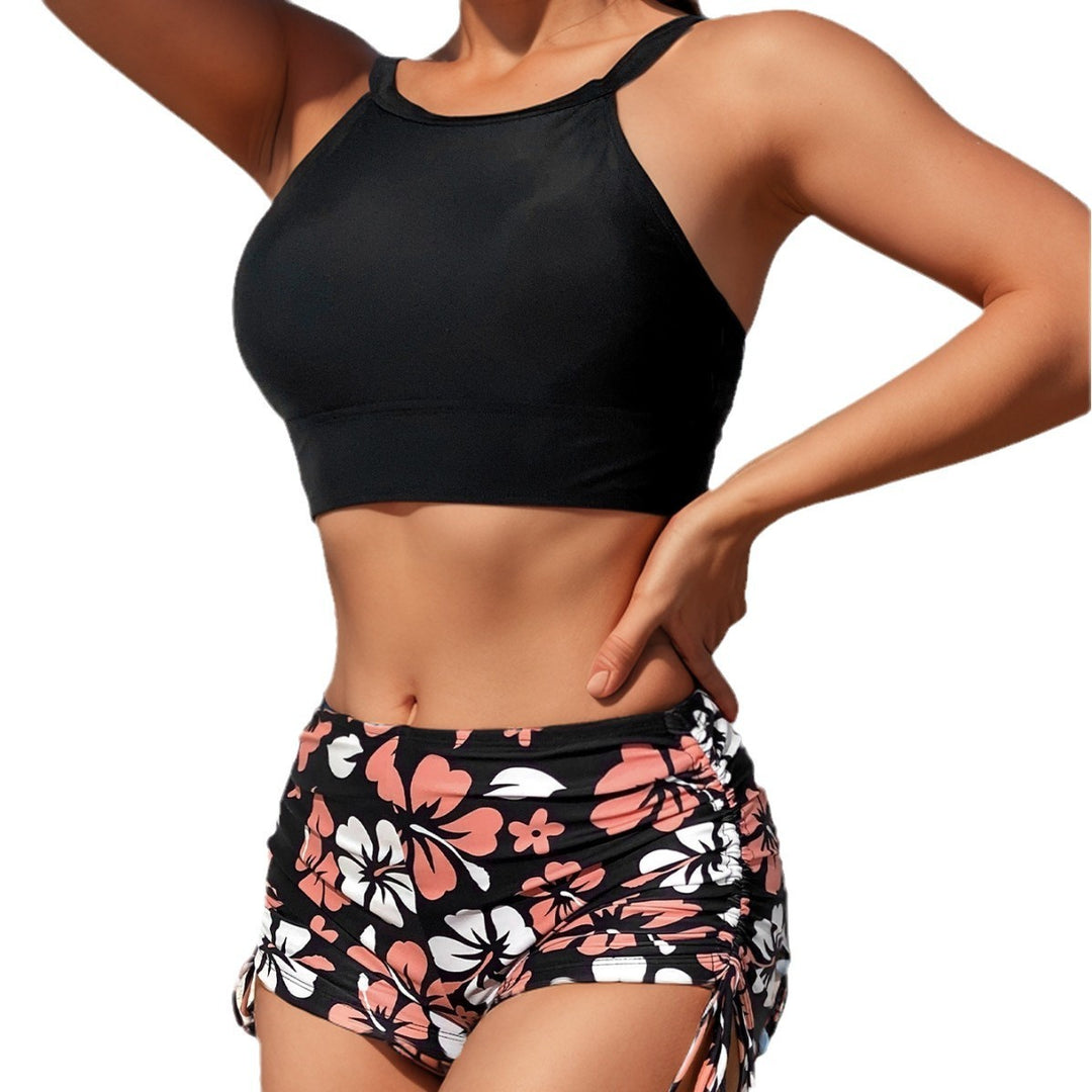 Women's sporty bikini set with high-neck top and ruffle pants Mune Fashion