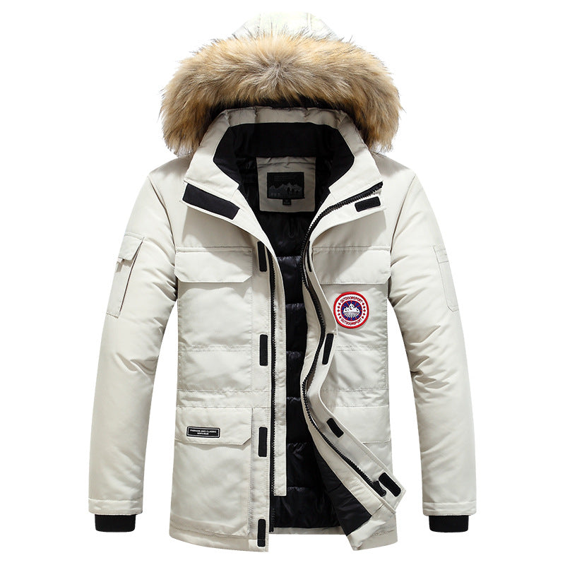 Men's Thermal Insulating Winter Parka with Faux Fur Hood and Functional Lining Mune Fashion