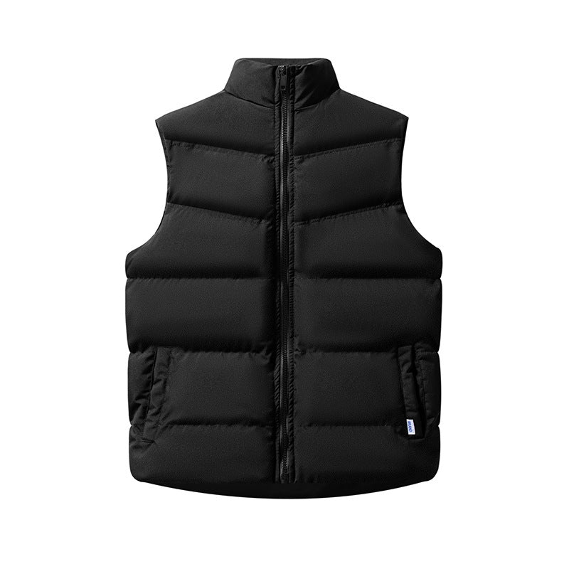 Women's Sleeveless Windproof Puffer Vest with Box Quilting and High Collar Mune Fashion