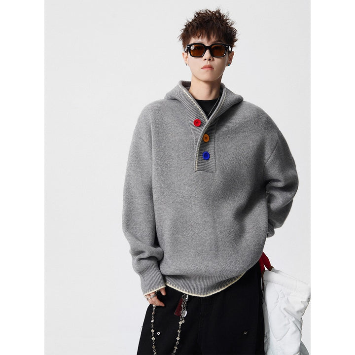 Men's Fashionable Oversized Sweater with Knit Structure Mune Fashion
