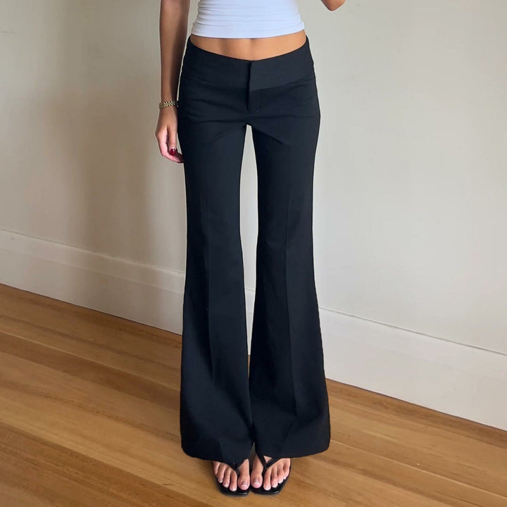 Women High-Waisted Stretch Flared Pants with Flared Leg Mune Fashion