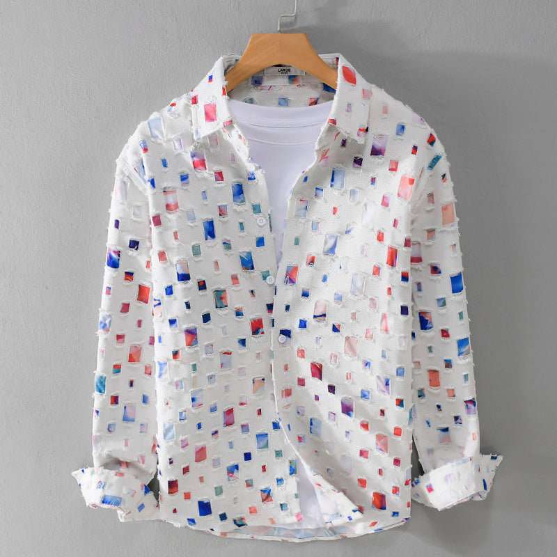 Unisex Lightweight Structured Shirt with Square Cut-Outs and Oversized Fit Mune Fashion