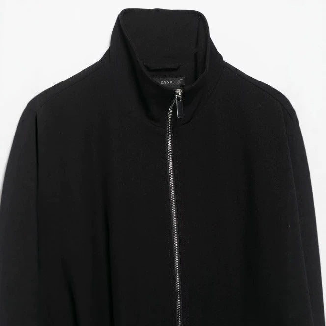 Women’s short-cut boxy blouson with high stand-up collar and dropped shoulders Mune Fashion