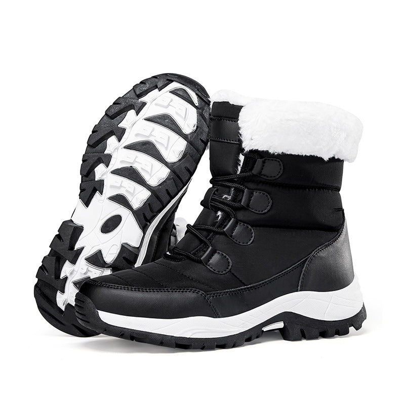 Ladies thermal snow boots with quilted insulation, teddy lining, and grippy profile sole Mune Fashion