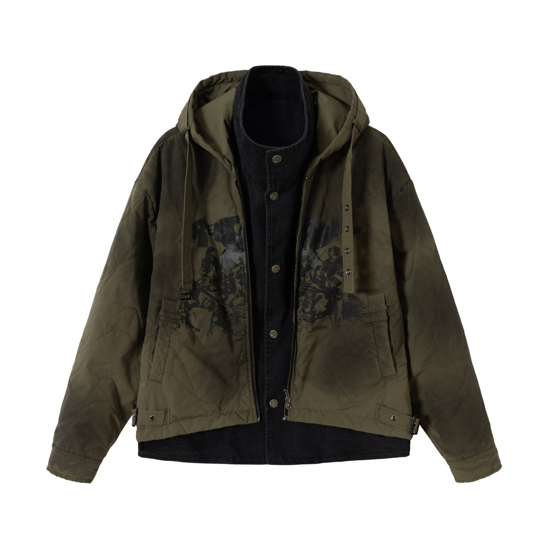 Men's Short Field Parka with modular inner lining, hood, and cargo pockets Mune Fashion