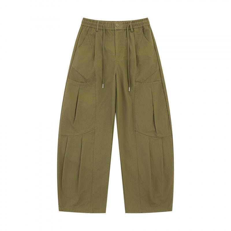 Unisex Wide Utility Cargo Pants made of cotton blend with drawstring waistband, large patch pockets, and balloon-shaped silhouette Mune Fashion