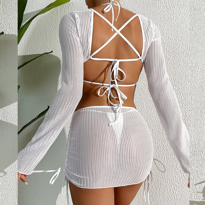 Women's mesh dress with open cut and stylish ring detail Mune Fashion
