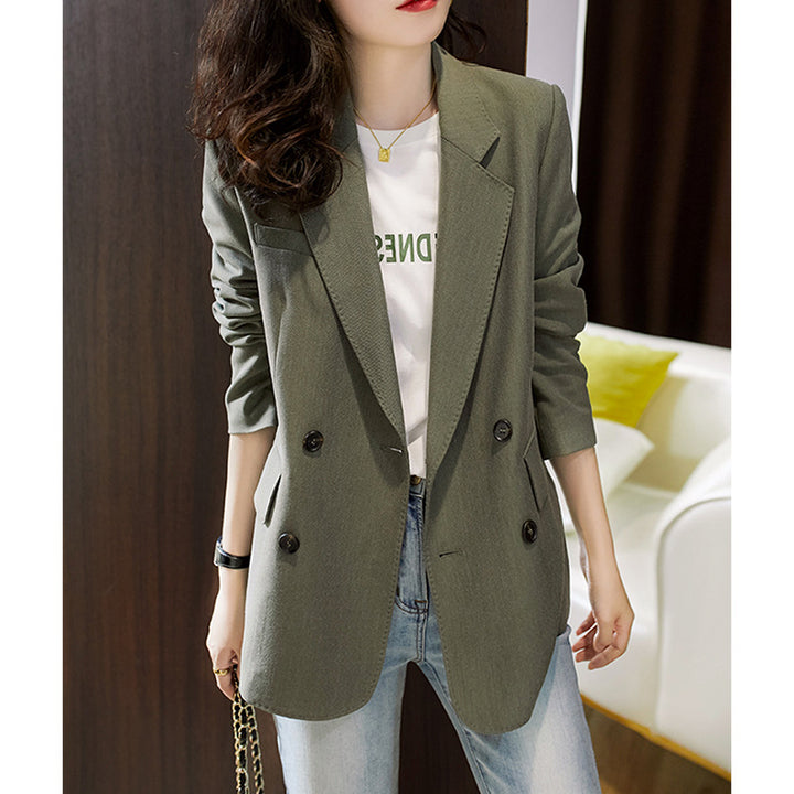 Women Casual Double Breasted Blazer Mune Fashion