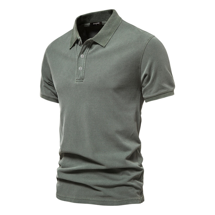 Men's breathable cotton polo with short sleeves and fine piqué structure Mune Fashion