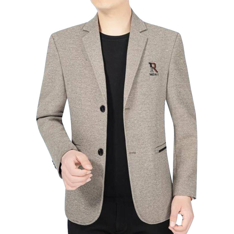 Men's Slim-Fit Blazer with subtle logo and textured fabric Mune Fashion Mune Fashion