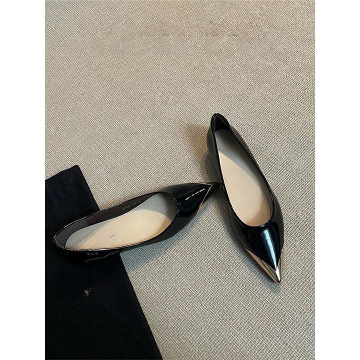 Women's pointed-toe pumps with leopard velvet look and metallic cap toe Mune Fashion