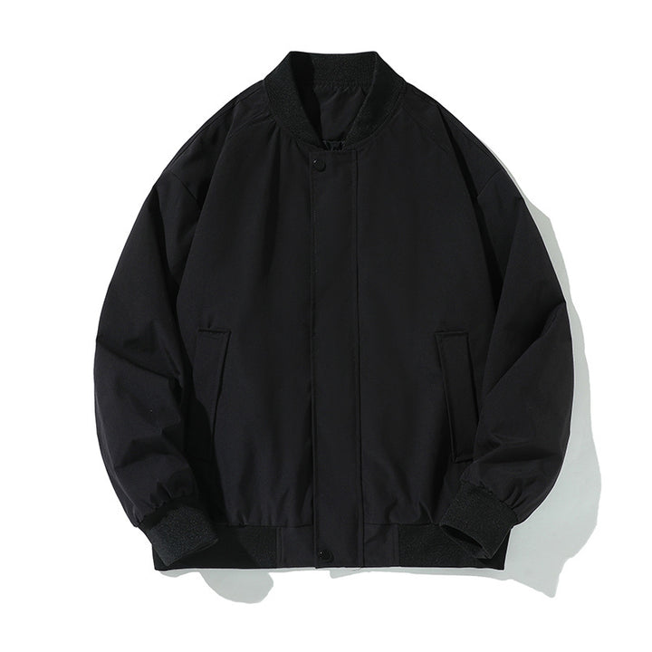 Women's Lightweight Bomber Jacket with Ribbed Hem, Snap Button Placket and Concealed Side Pockets Mune Fashion