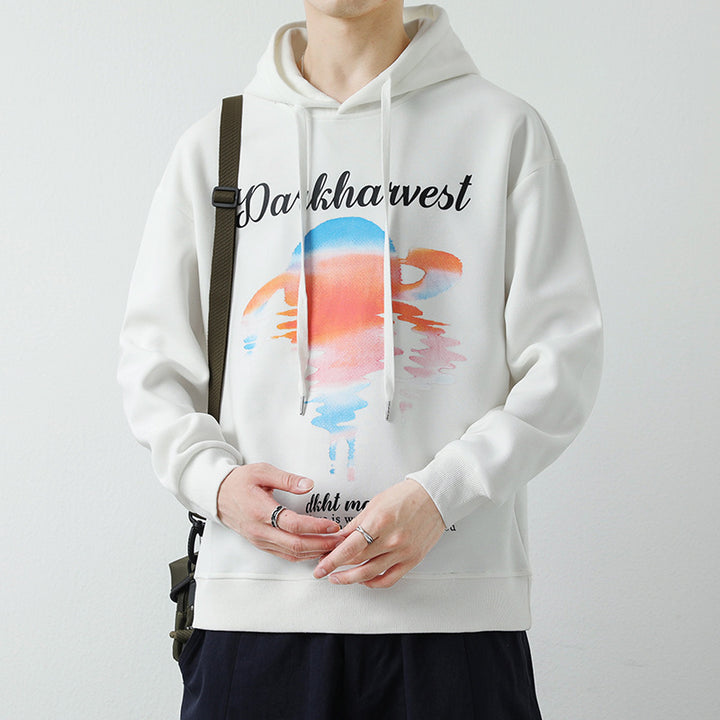 Men's Fashionable Hoodie with Creative Graphic Print Mune Fashion