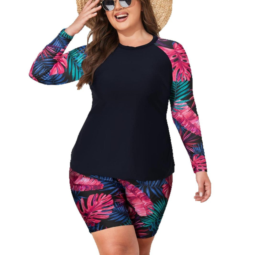 Women UV protection swimsuit set with sleeveless top and short pants Mune Fashion