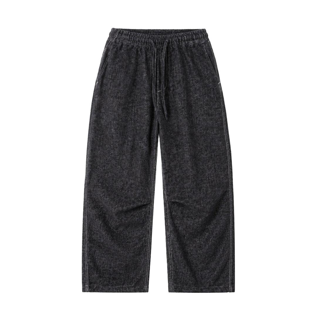 Ladies Wide Relaxed Pants in Denim Look with Elastic Waistband and Drawstring Mune Fashion
