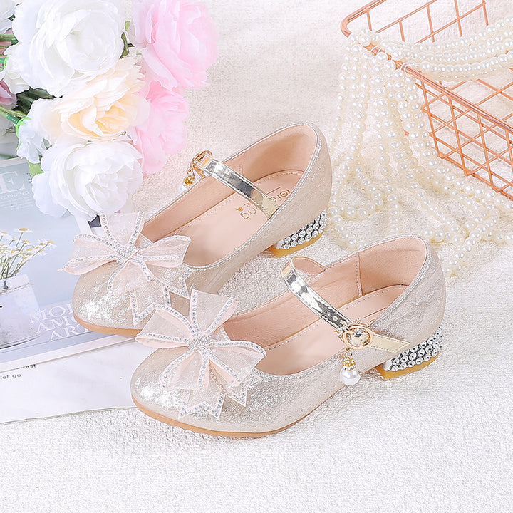 Women Sparkling Ballet Flats with Decorative Bows and Rhinestone Accents Mune Fashion