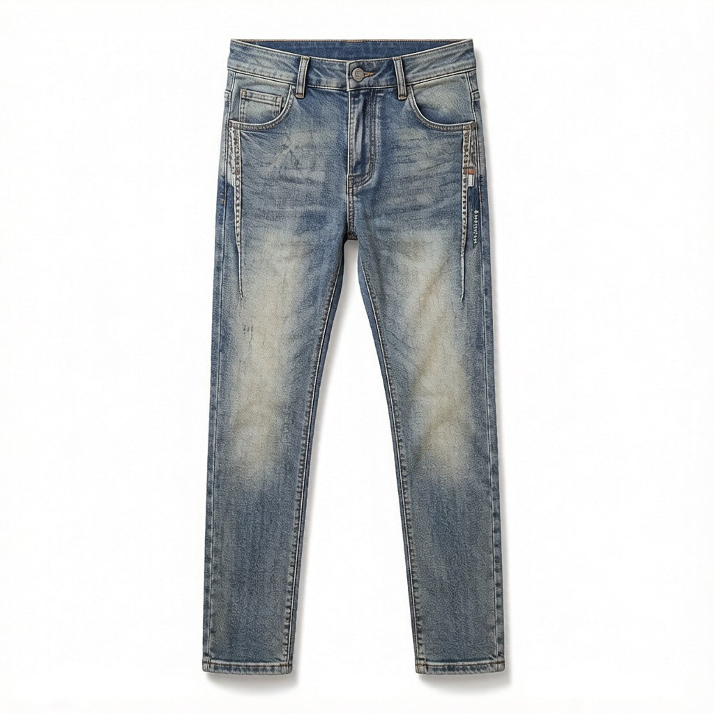 Men's Fashion Wide-Cut Jeans with Practical Pockets Mune Fashion