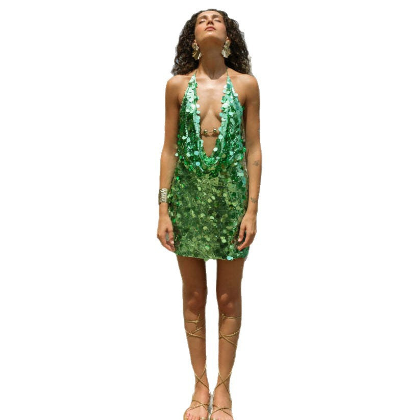 Women sparkling sequined maxi dress Mune Fashion