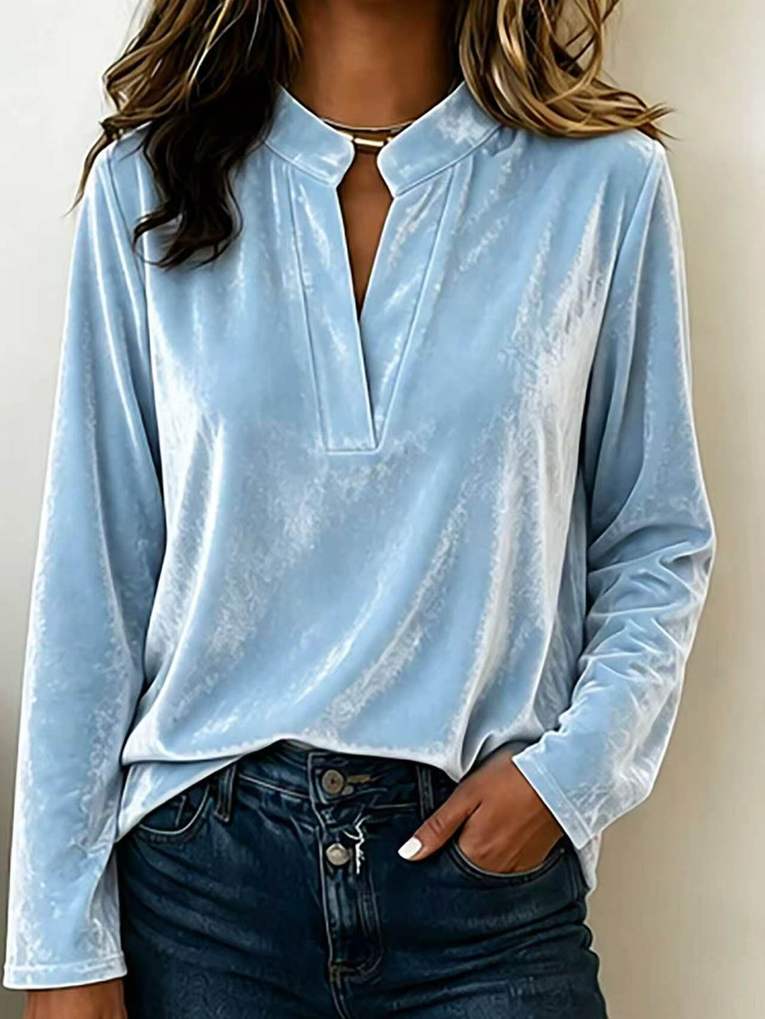 Women's Elegant Velvet Blouse Mune Fashion